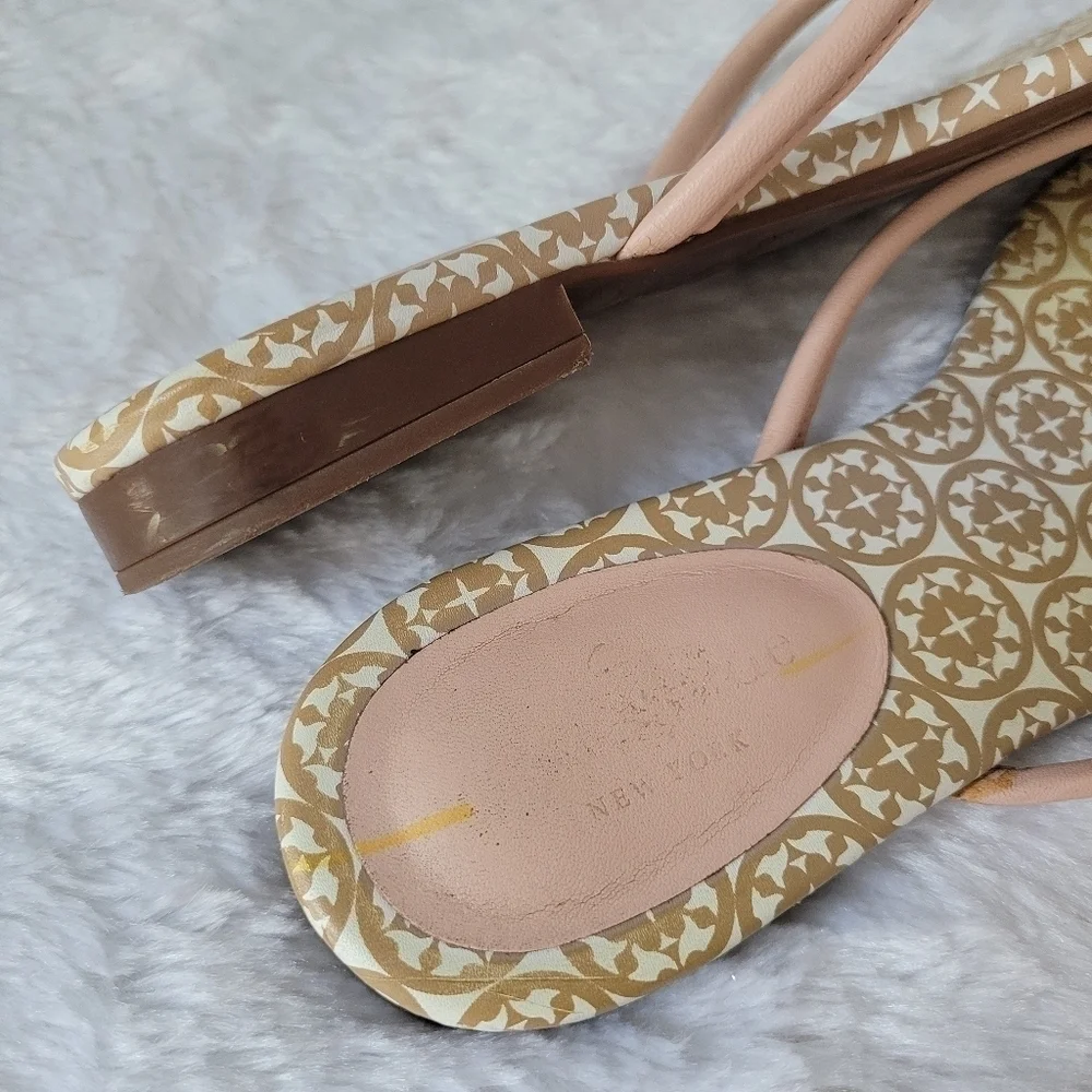 KATE SPADE Leather Printed Flip Flops